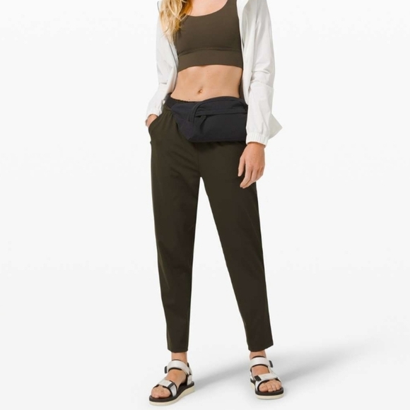 Lululemon Keep Moving 7/8 High Rise Pants Dark Olive Green 10 - Picture 15 of 16